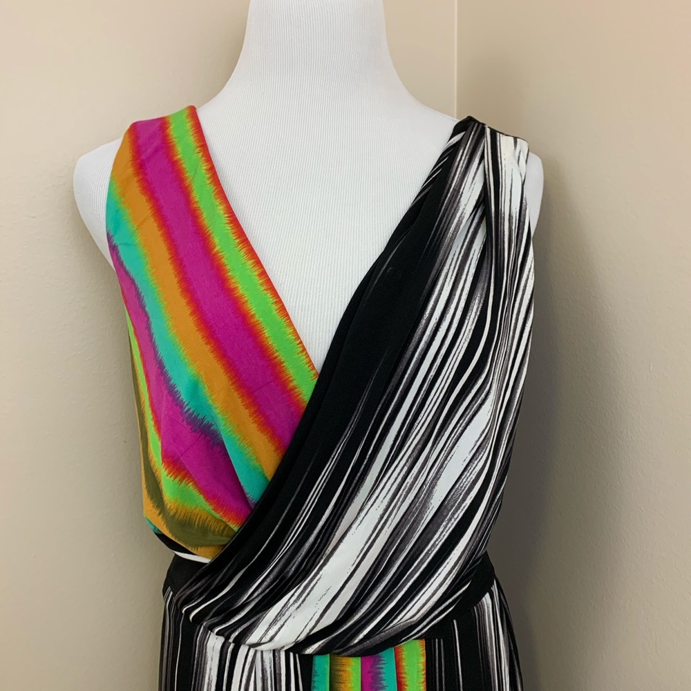 Maggy London rainbow stripe jersey dress 4 - Picture 5 of 6